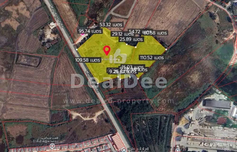 Vacant land 13-3-81 rai, Map Pong area, Phan Thong, Chonburi